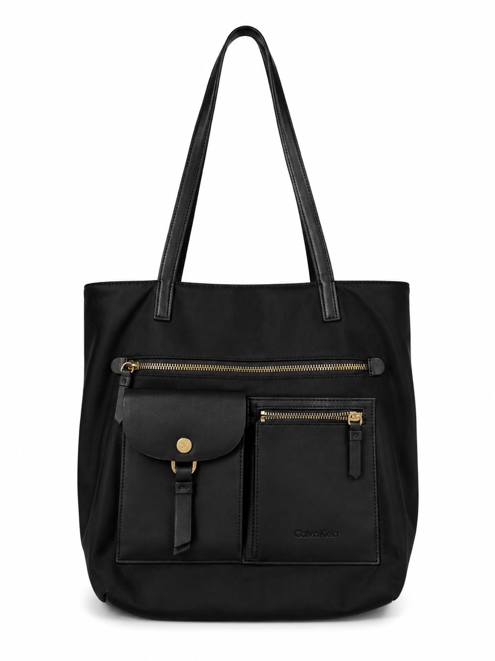 Calvin Klein Black Tote with Front Pocket Detail